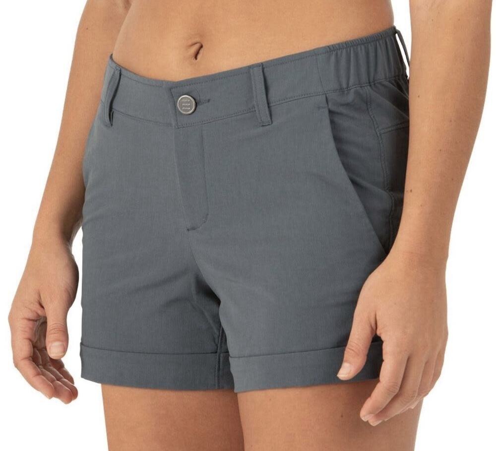 Free Fly Women's Cuffed Utility Shorts‎ Slate Blue Sz XL Bamboo Blend Hiking